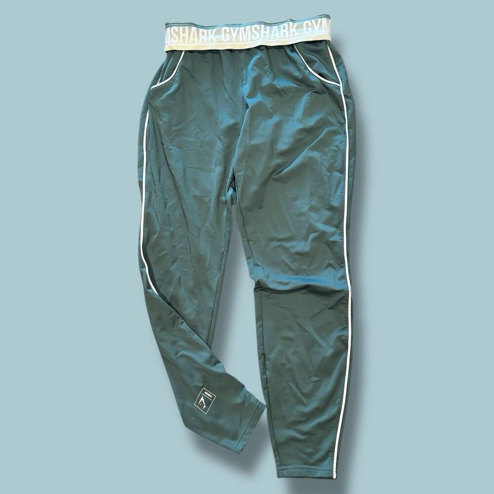 Gymshark Women’s Fold-Over Waist Joggers M Green High Rise Tapered Athletic